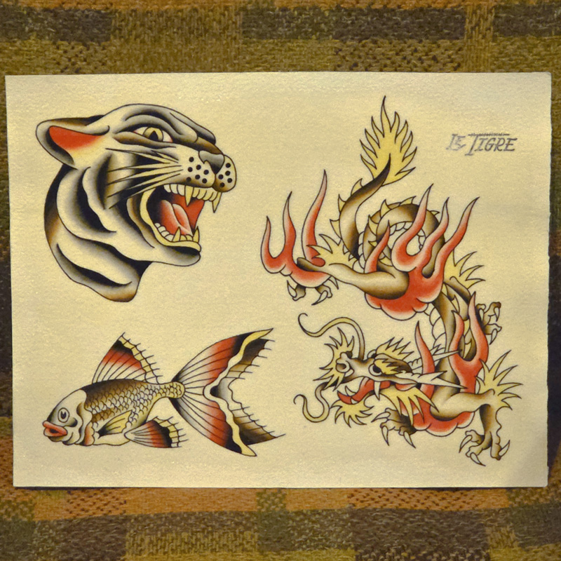 Original Flashes divers 11" X 8.5" vernis