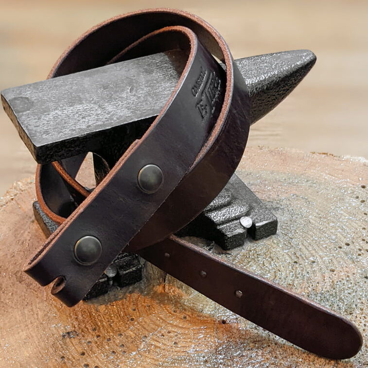 Ceinture à snaps modèle classique Brun foncé (1¼″) 11 oz