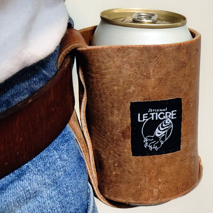 Porte-Canette Ceinture Cuir Recyclé