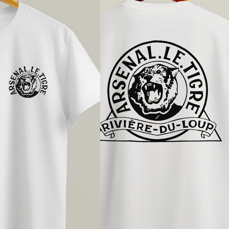 T-Shirt Blanc #1 Tigre Impression noir