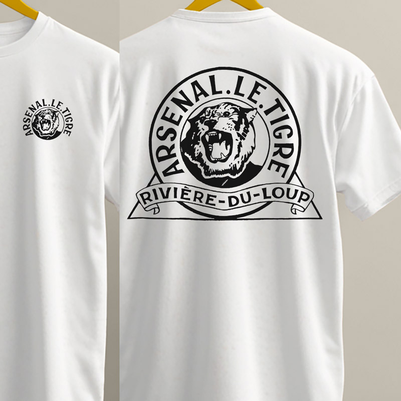 T-Shirt Blanc #1 Tigre Impression noir