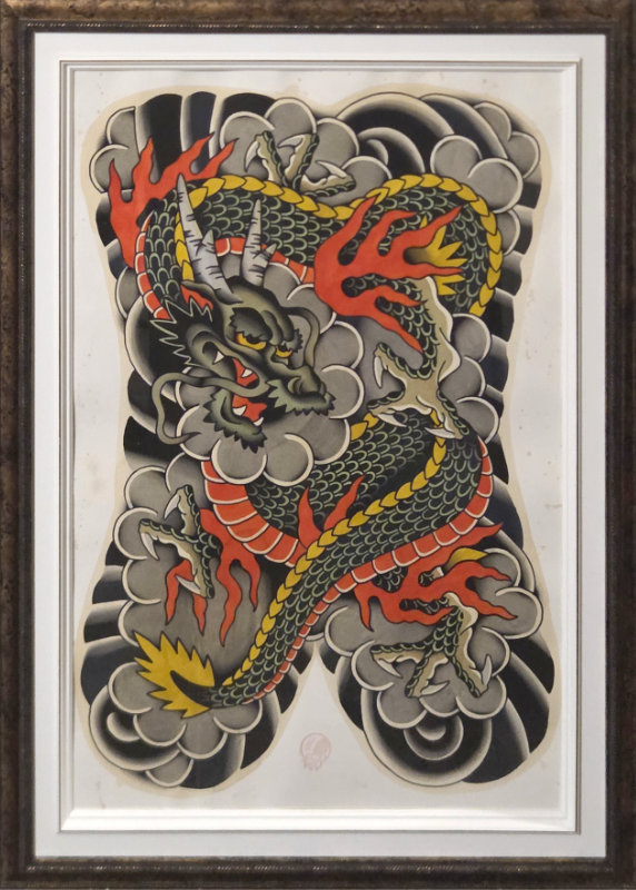 Original Dragon Backpiece avec cadre 26″x36″